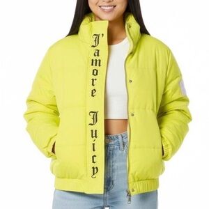 Juicy Couture Onyx Puffer Jacket in neon lime